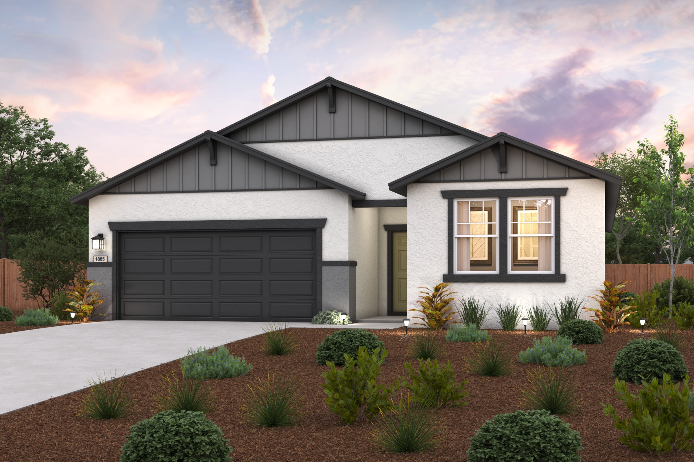 A house with a garage.