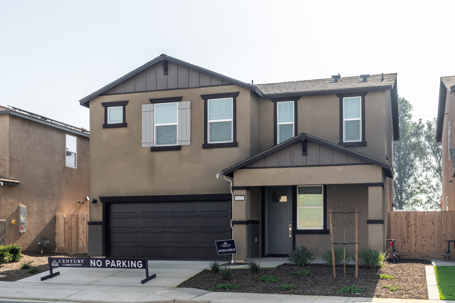 A house with a garage.