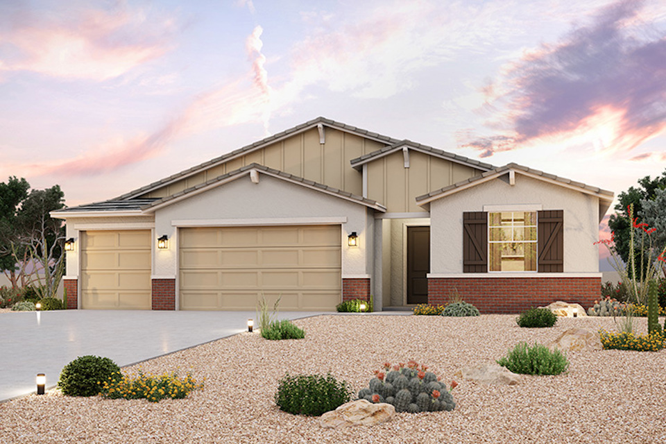 A house with a driveway.