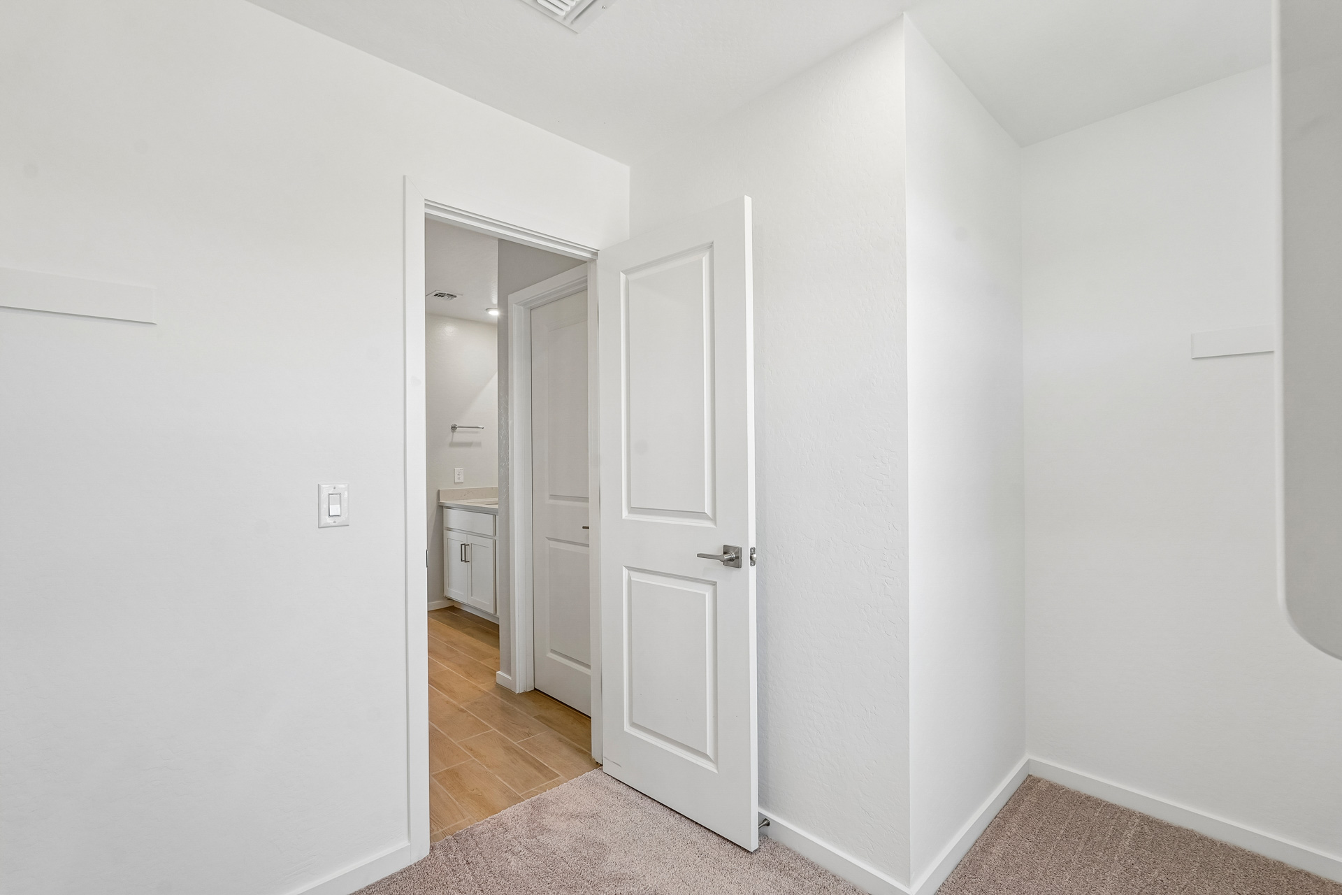 A room with white walls.
