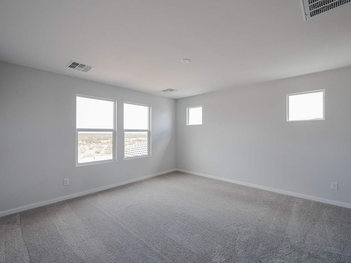 A room with windows.