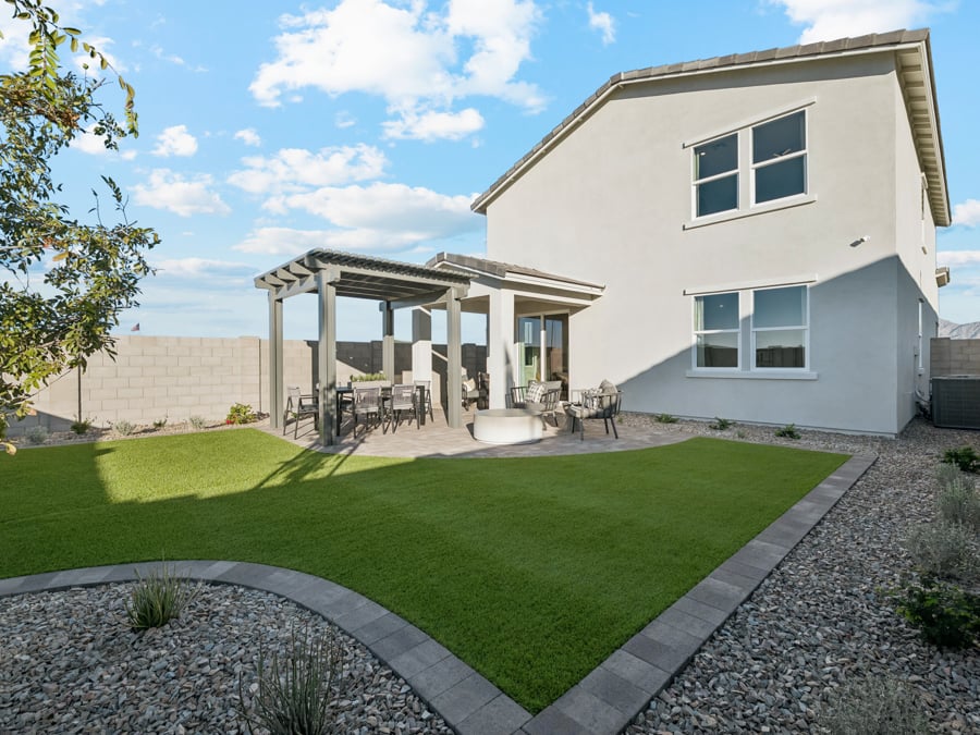 A house with a large front yard.