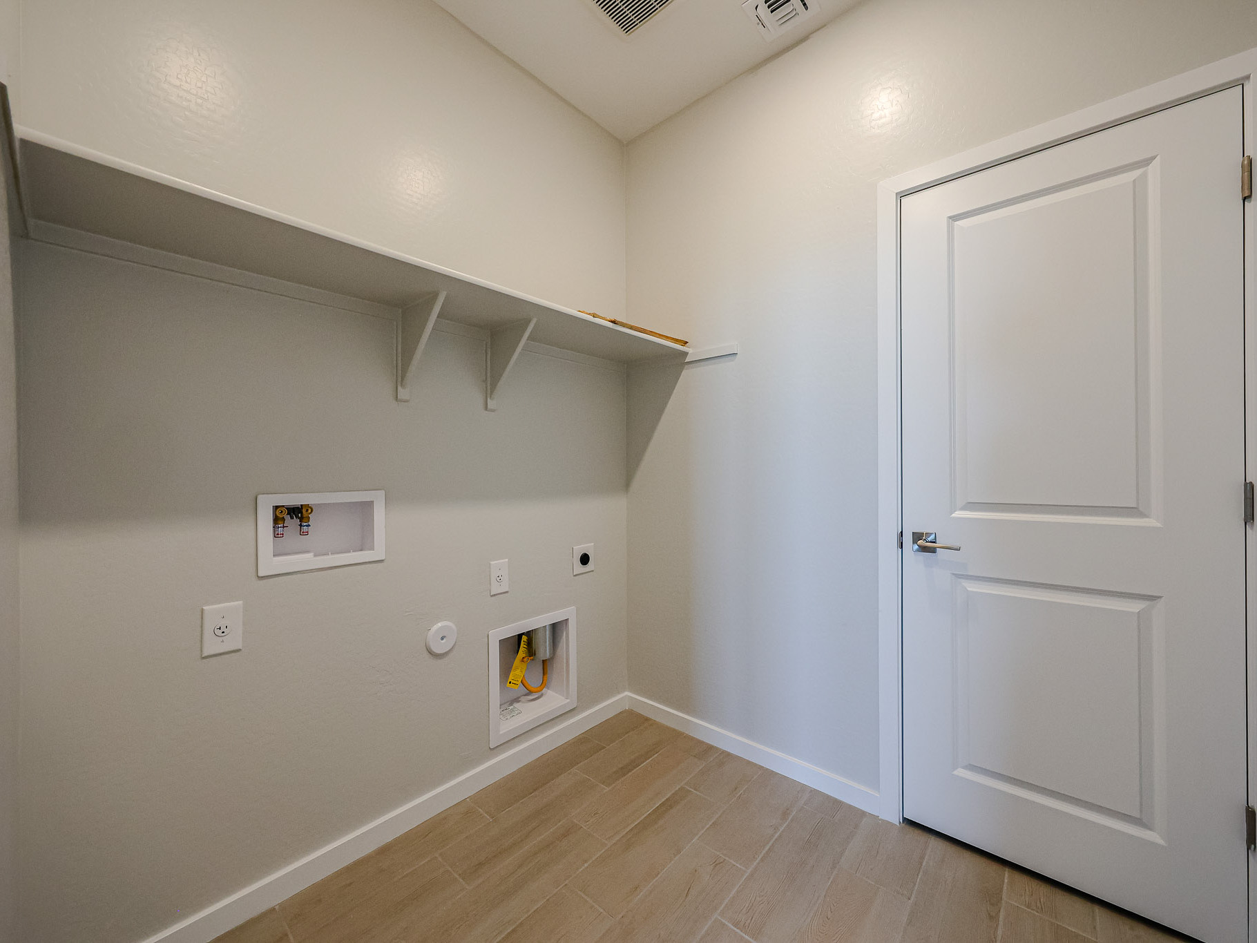 A room with white walls.