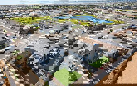 A high angle view of a building.