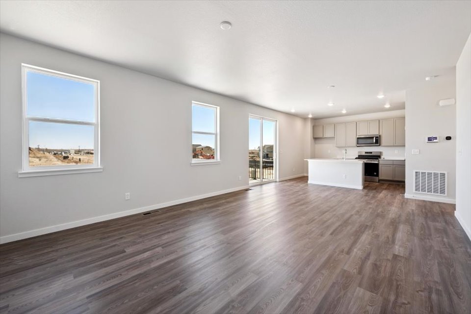 A large empty living room.