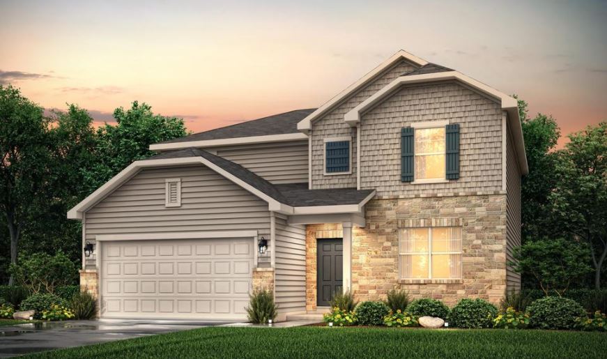 A house with a garage.