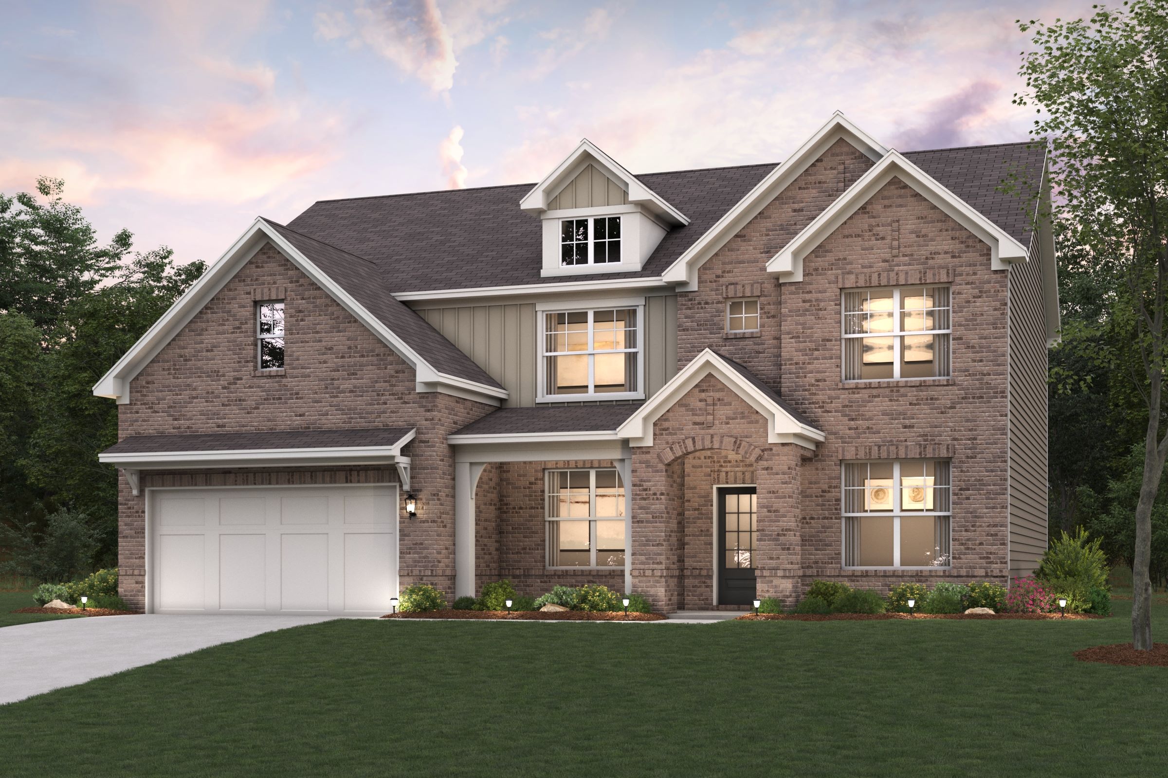 A large brick house.