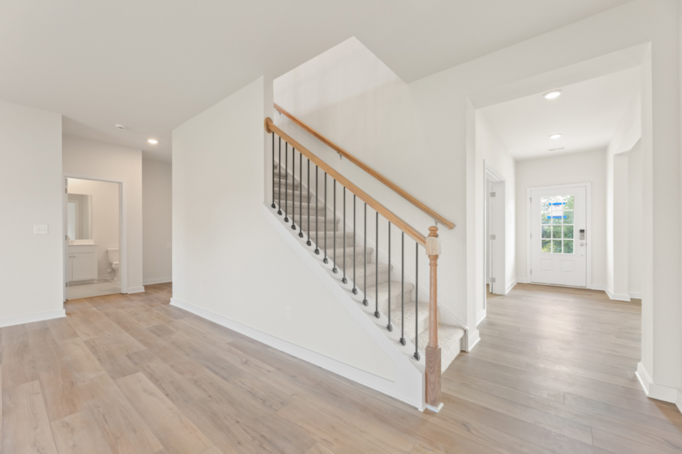 A staircase in a house.