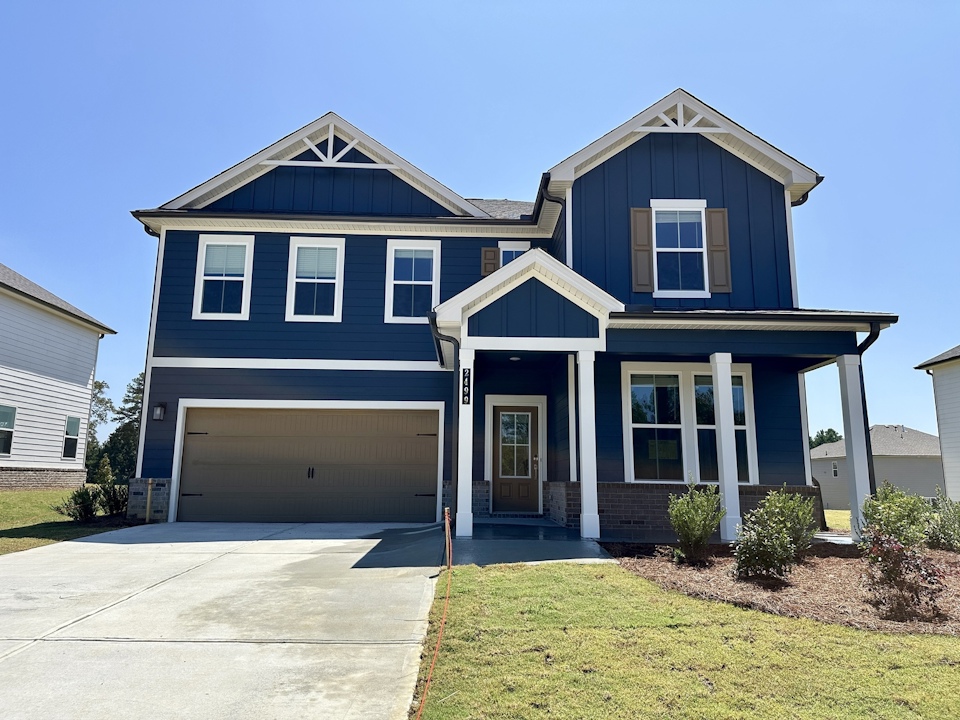 A house with a garage.