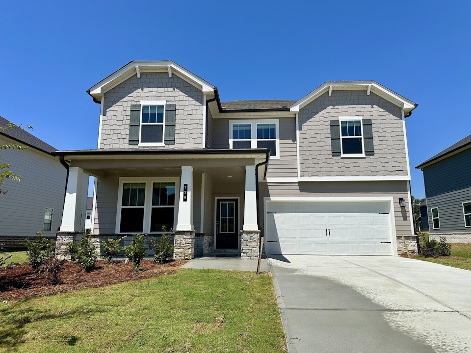 A house with a garage.