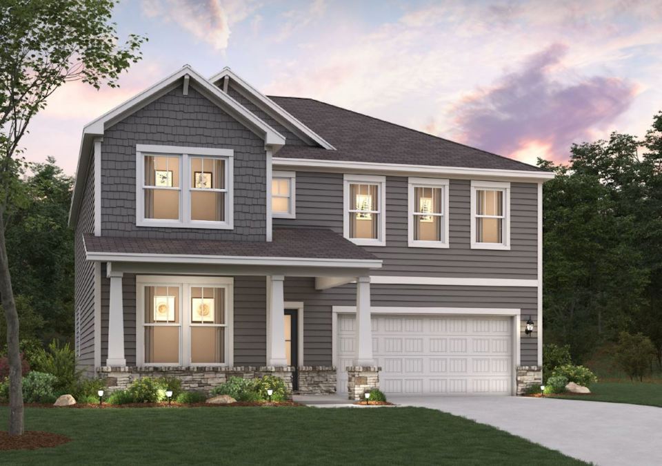 A house with a garage.