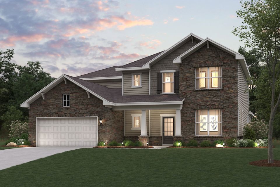 A house with a garage.