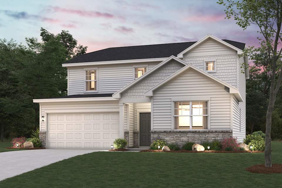 A house with a garage.