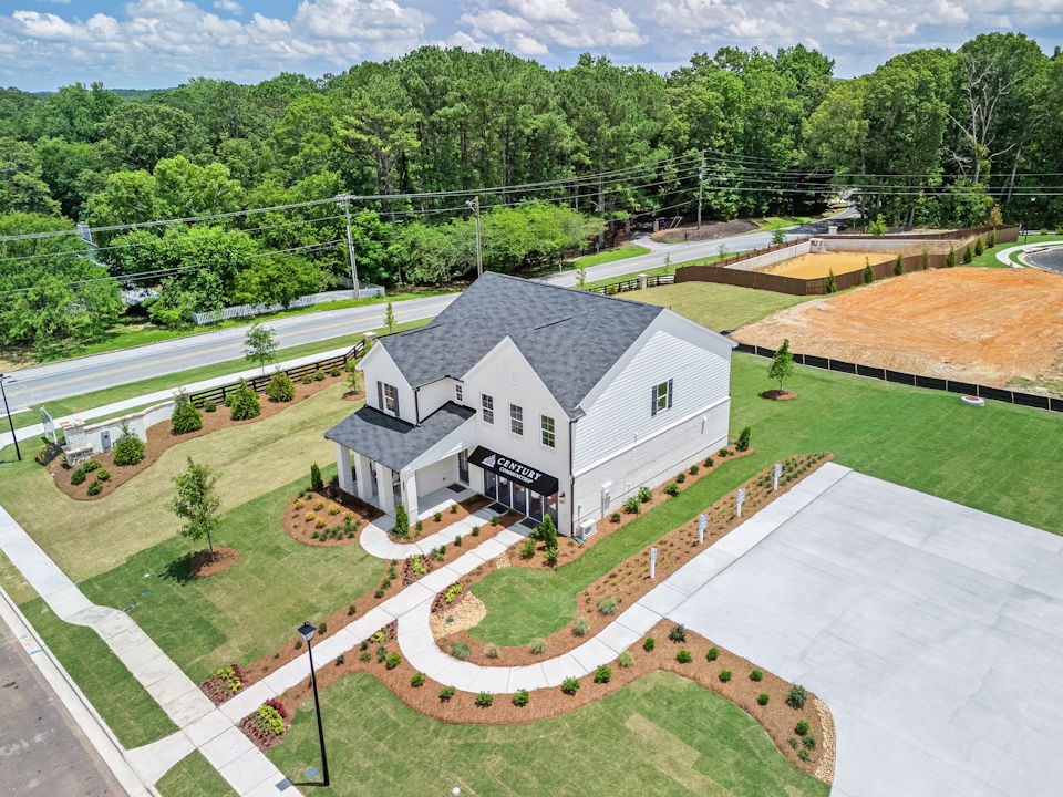 A house with a large courtyard.