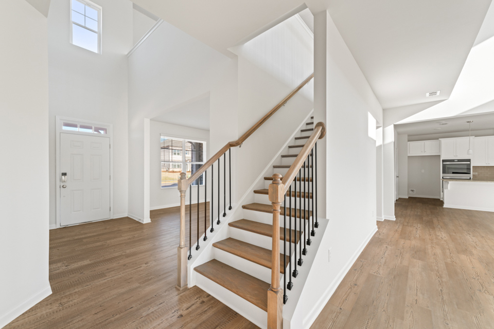 A staircase in a house.