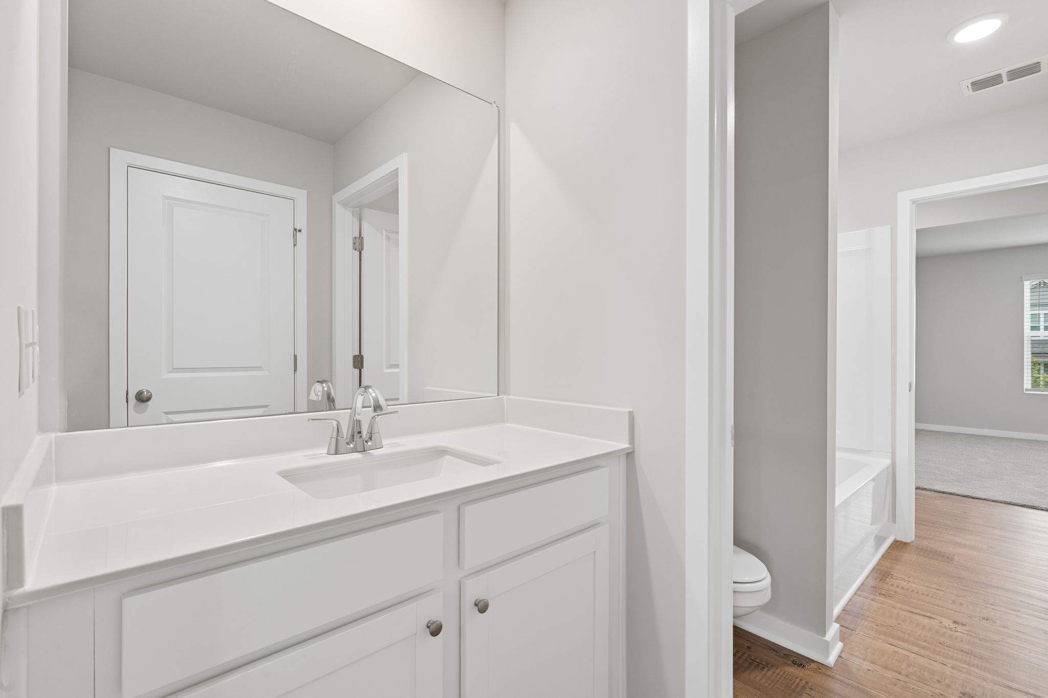 A bathroom with a sink and a toilet.