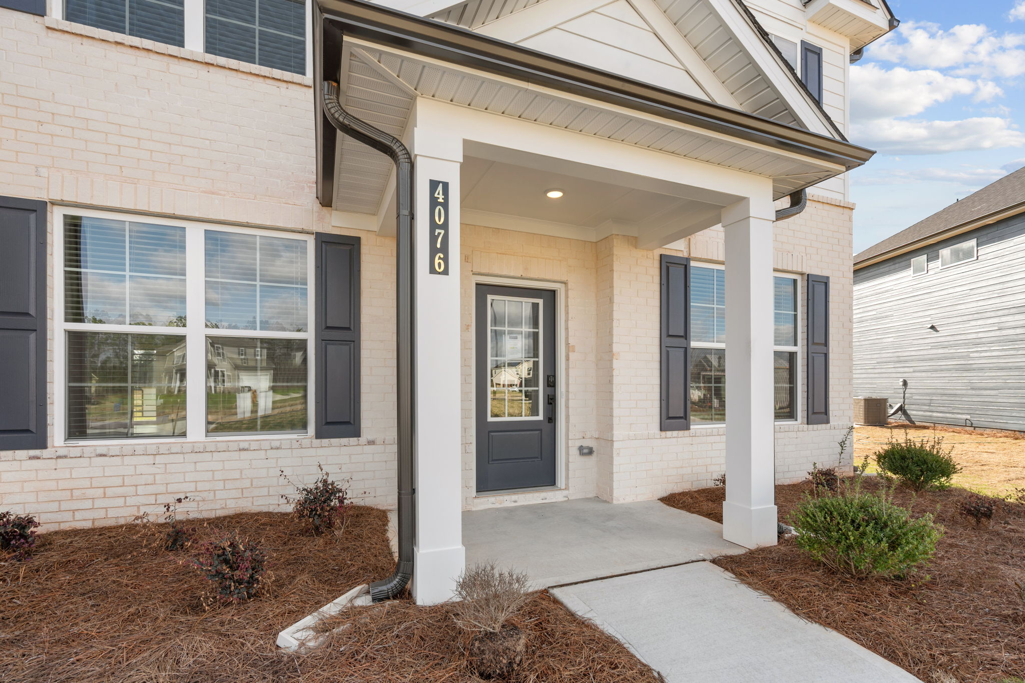A house with a garage.