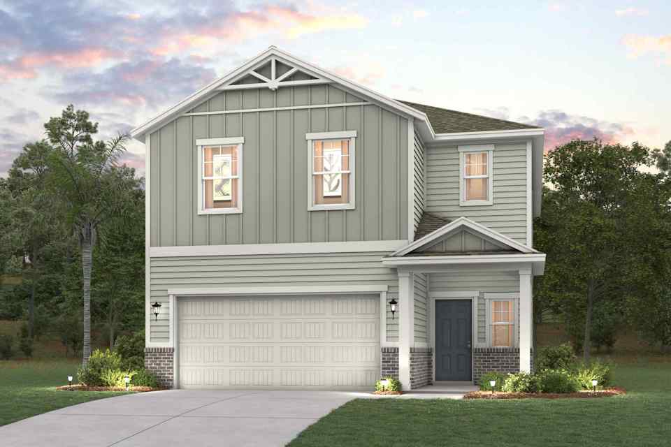 A house with a garage.