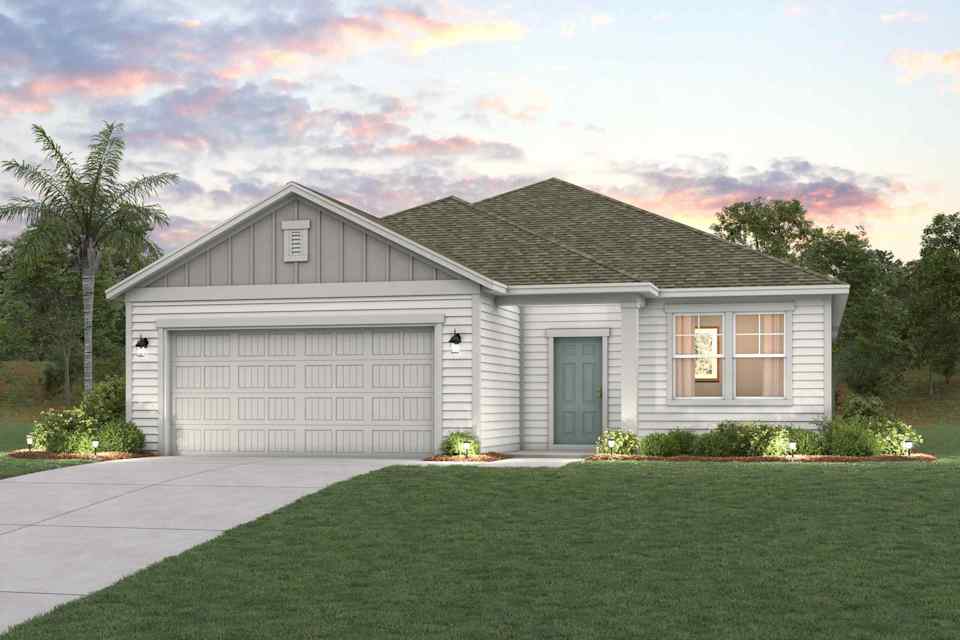 A house with a garage.