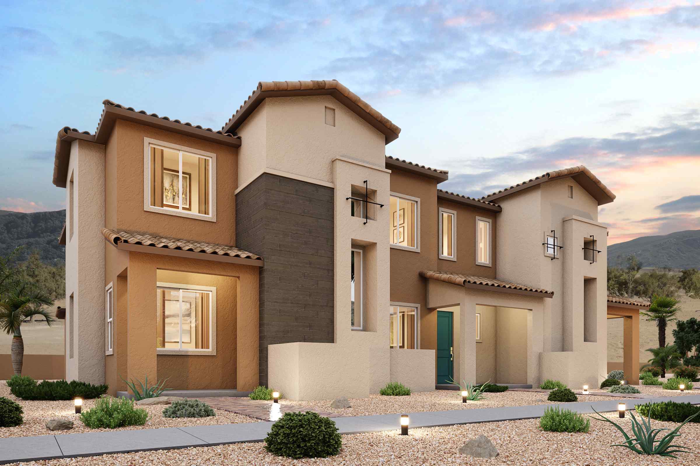 A large house with a driveway.