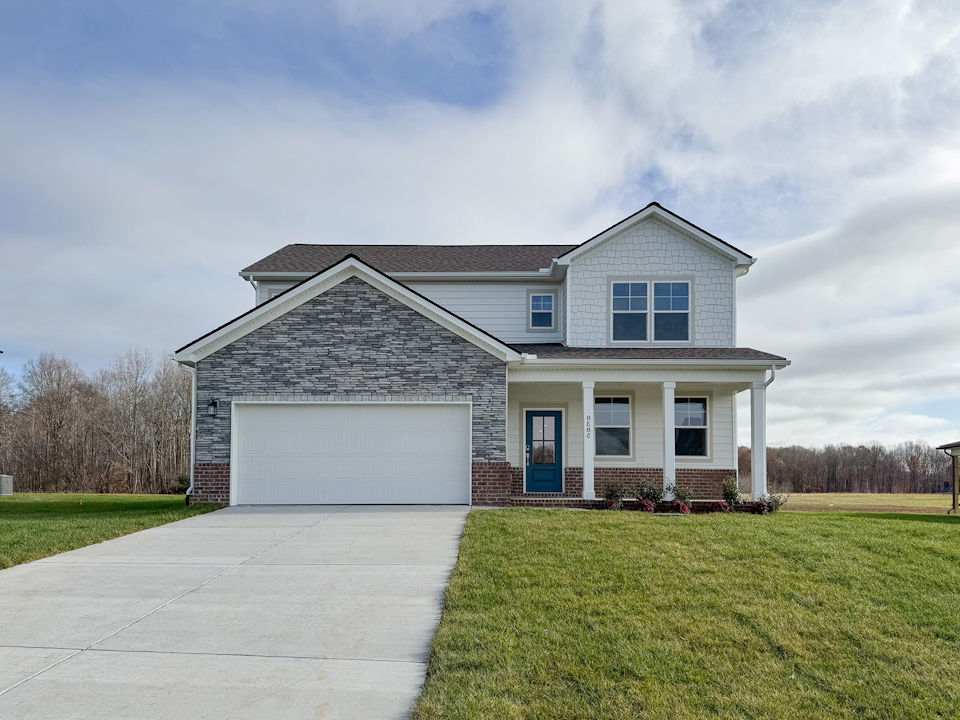 A house with a garage.