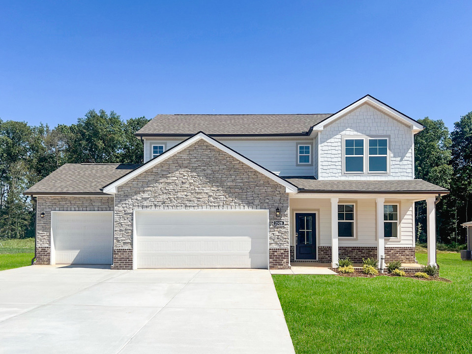 A house with a garage.