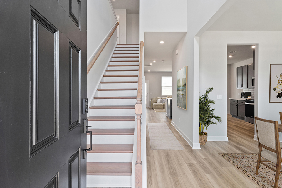 A staircase in a house.