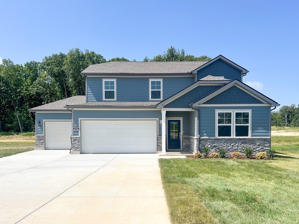A house with a garage.