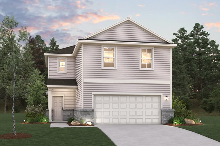 A house with a garage.