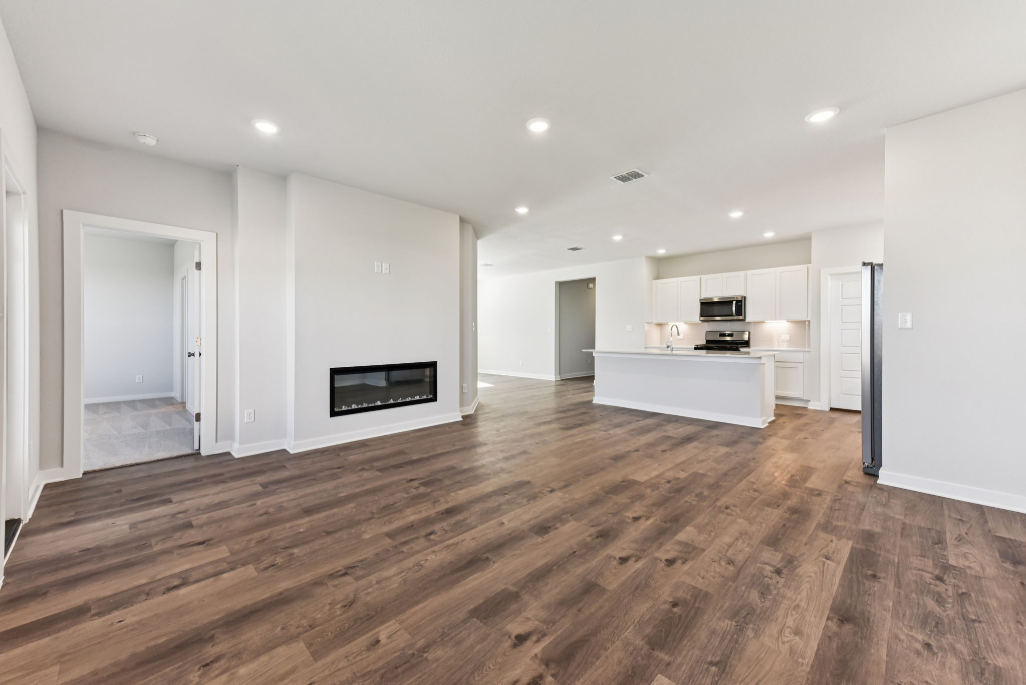 A large empty living room.