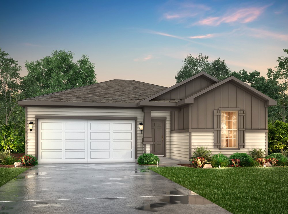 A house with a garage.