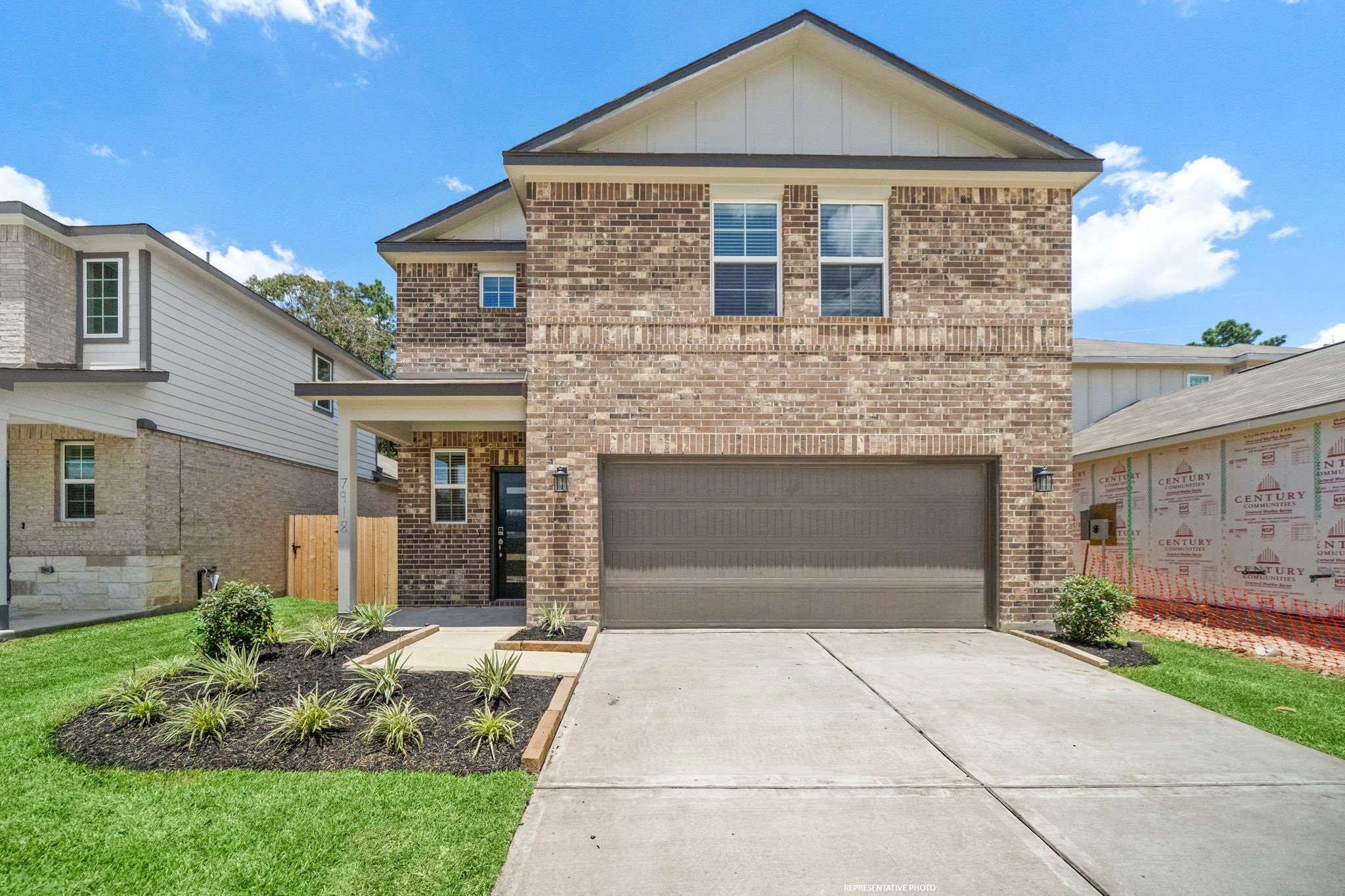 A house with a garage.