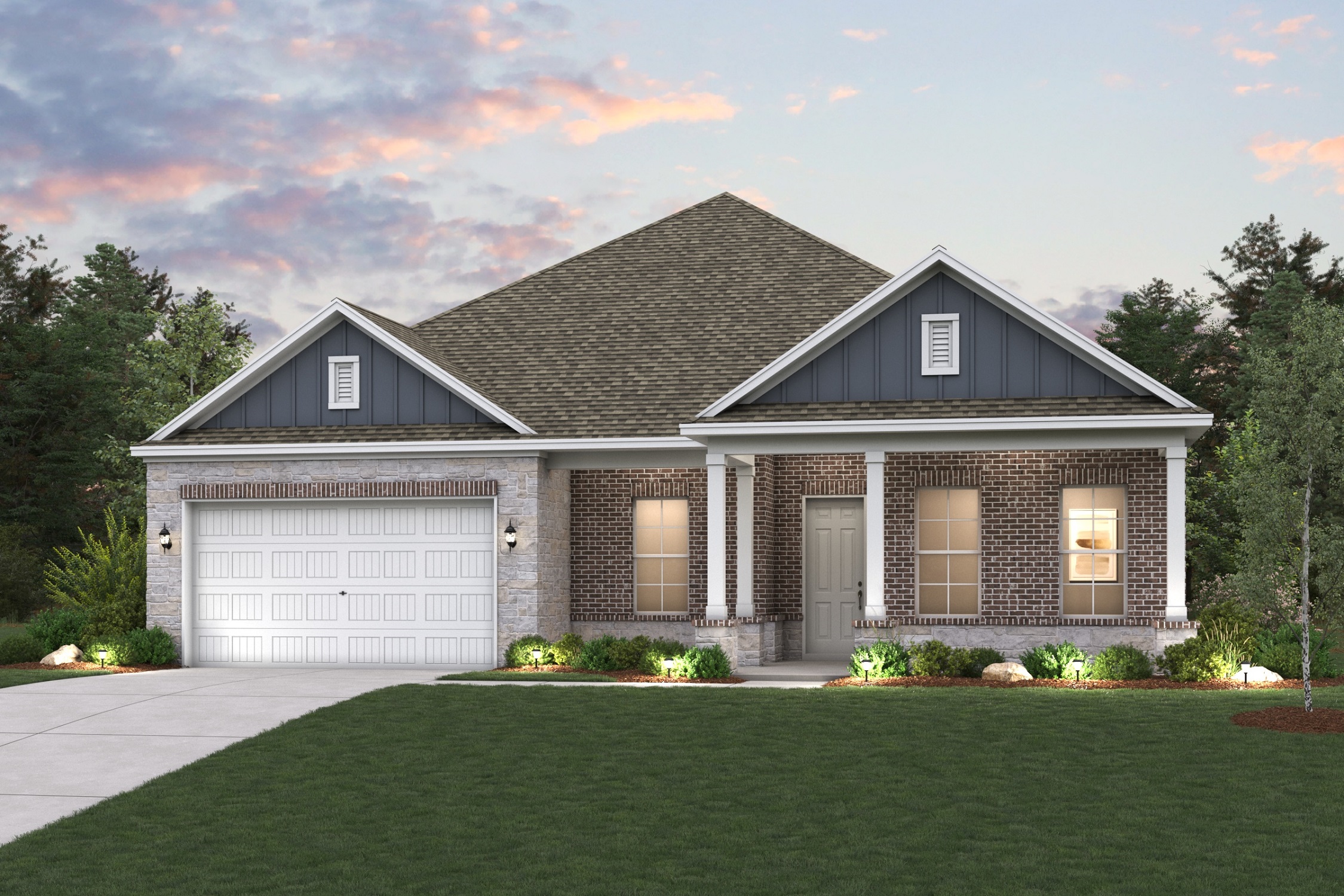 A house with a garage.