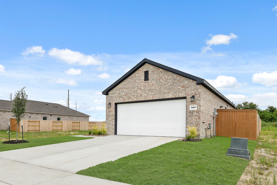 A building with a garage.