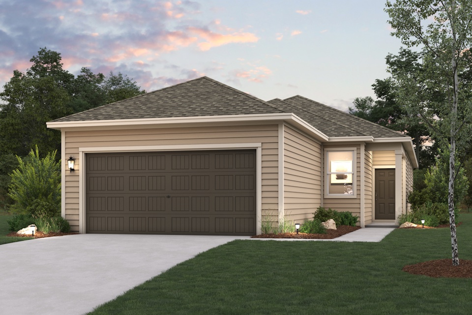 A house with a garage.