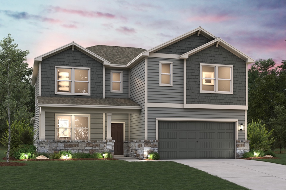 A house with a garage.