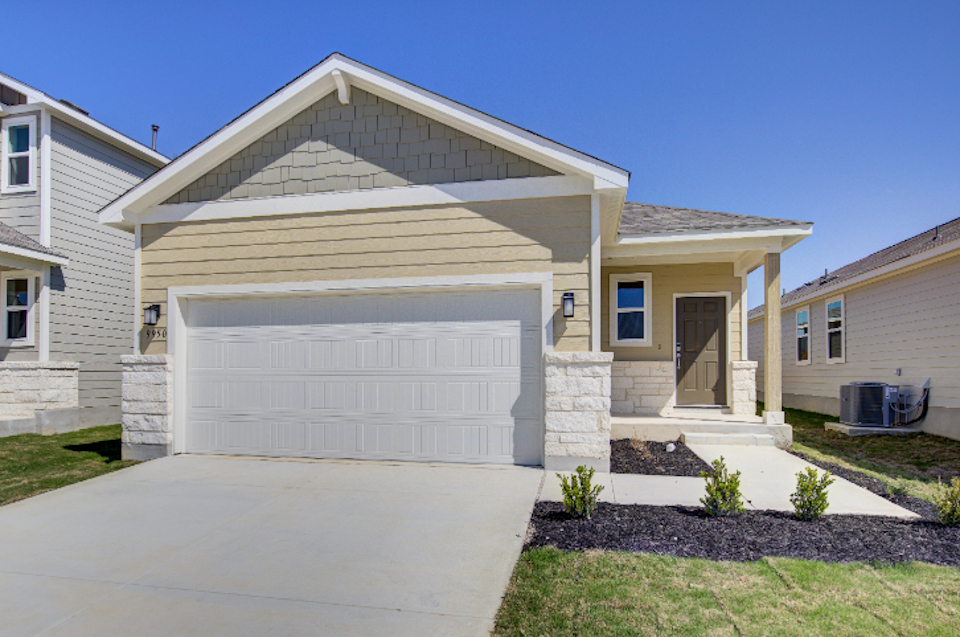A house with a garage.