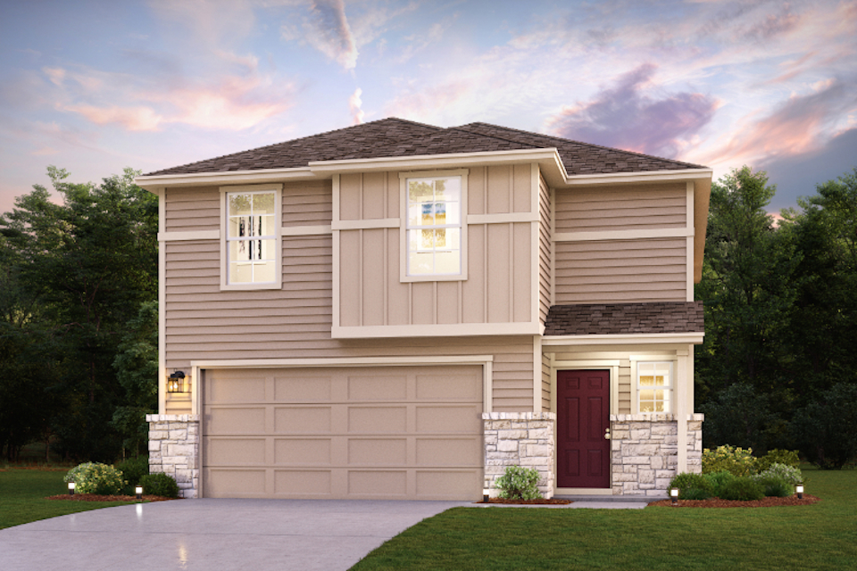 A house with a garage.