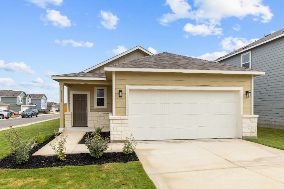A house with a garage.