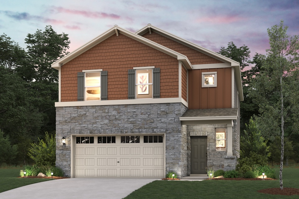 A house with a garage.