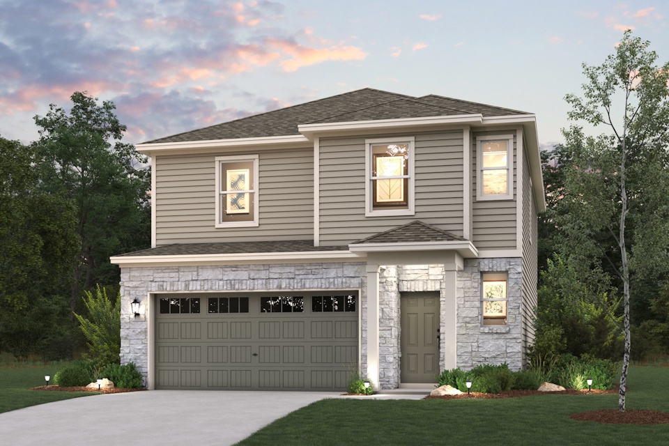 A house with a garage.