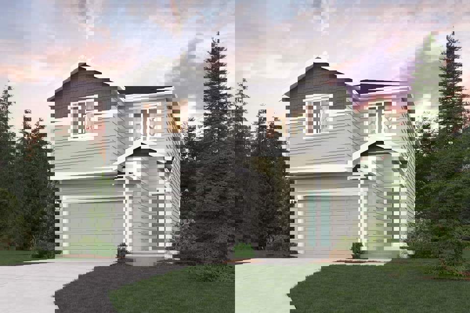 A house with a garage.