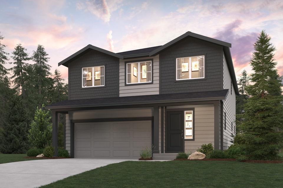 A house with a garage.