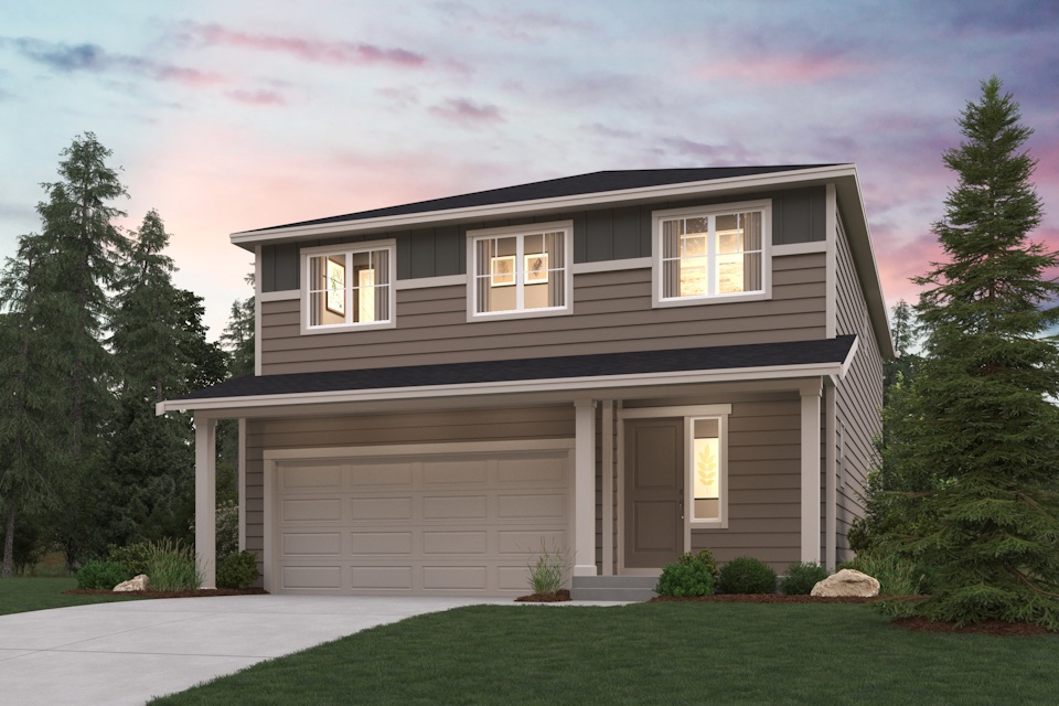 A house with a garage.