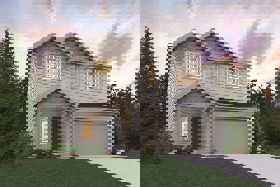 A house with a garage.