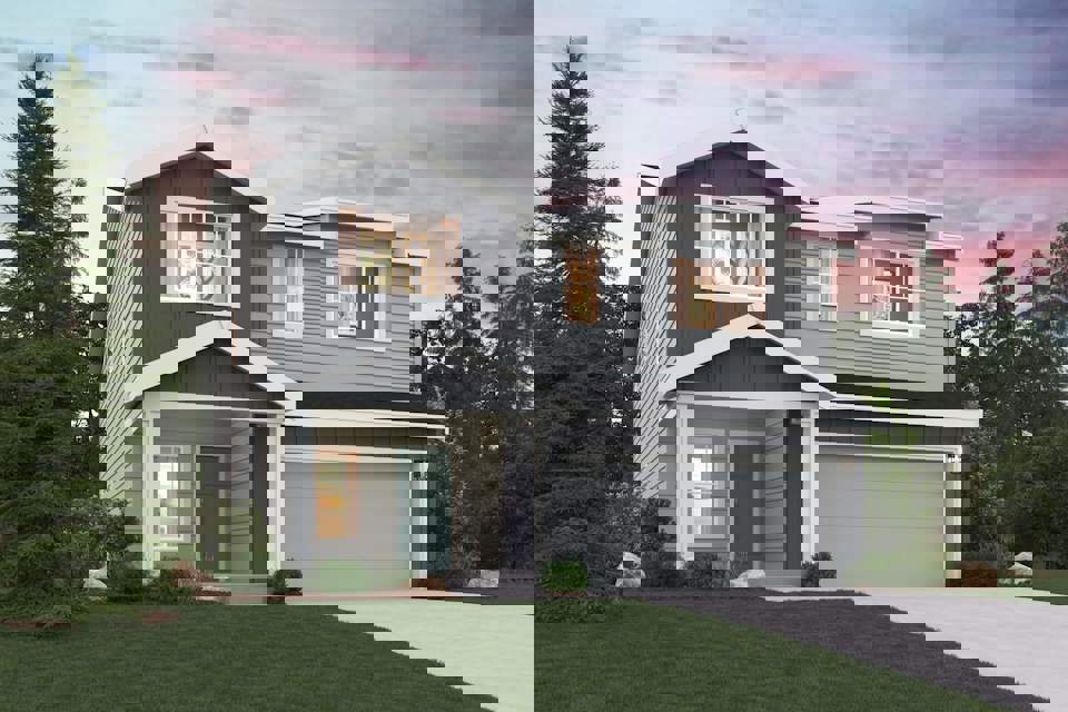 A house with a garage.