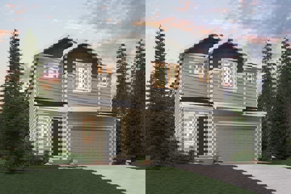 A house with a garage.