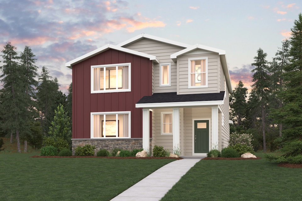 A house with a driveway.