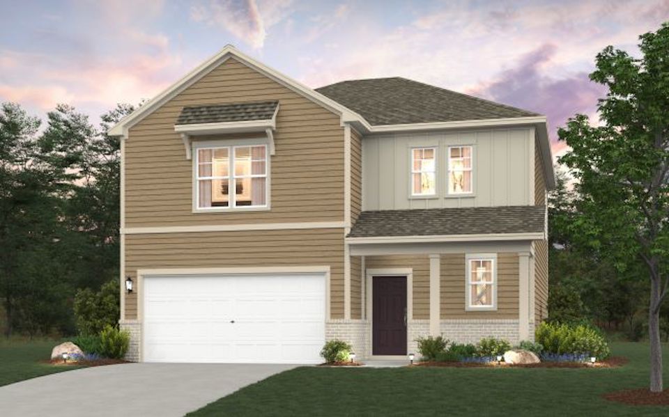 A house with a garage.