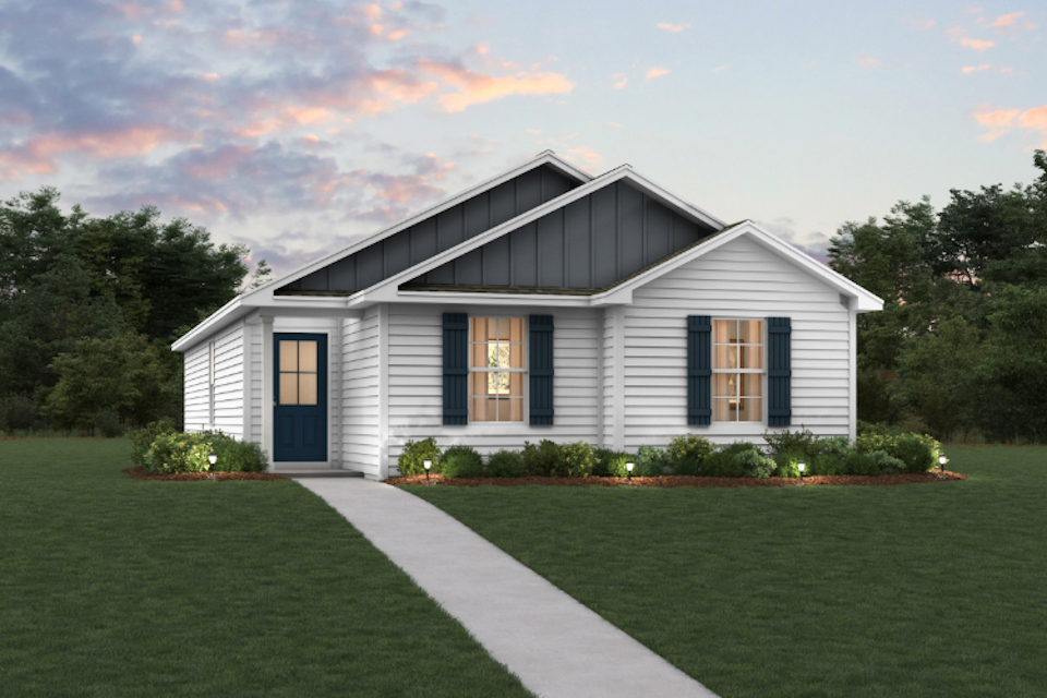 A house with a driveway.